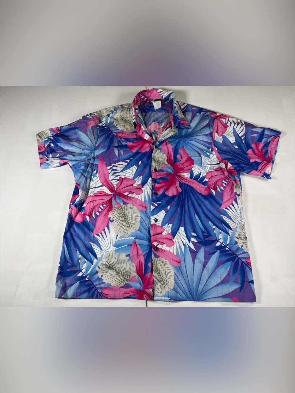VTG Hilo Hattie Hawaiian Shirt Pink Tropical Print 80s Hawaii Made Men’s XXL